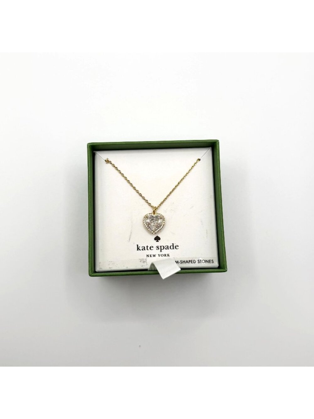 Kate Spade Pave My Heart Halo Pendant Necklace In Gold-Tone With Gift Box